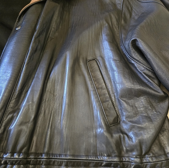 Steve's Sheepskin Leather Shops Ontario Mens Black Leather Barn Jacket Coat 4XL - Picture 6 of 12